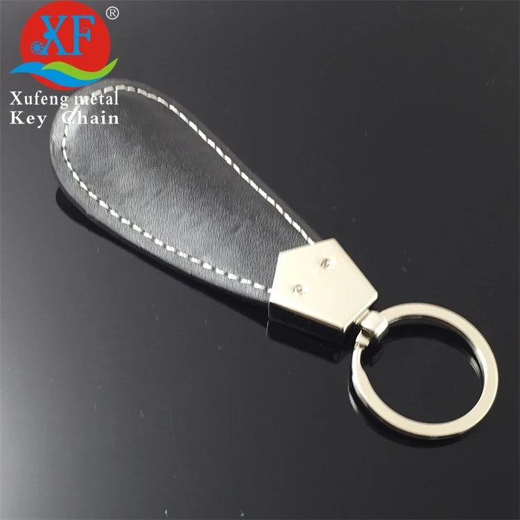 Factory Price Wholesales Custom Blank Metal Branded Leather Keychain for Promotion