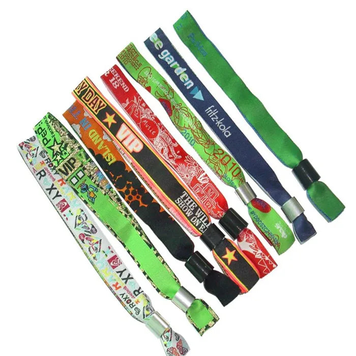 Custom Eco-Friendly Woven Wristband with 15mm/20mm Band Width for Sport and Festival Use