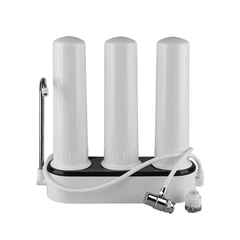 Yenvqee Household Kitchen 3 Stages Home Water Filtration System Countertop Water Filter Without Cartridge