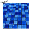KASARO Blended Pool Tiles Blues Glass Mosaic for Swimming Pool Tile MegaBDM