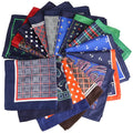 33x33cm Large Pocket Square for Men Modern Paisley Flower Dot Plaid Screen Printed Pocket Handkerchief Casual Hankies