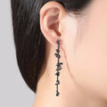 LUOTEEMI Wedding Long Earrings for Women Fashion Silver Color Cubic Zirconia Bridal Party Earring Jewelry Bridesmaid Gift Brinco
