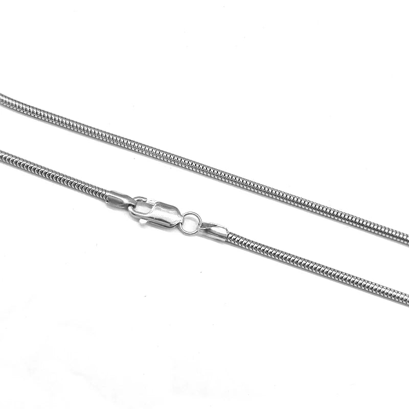 Wholesale Silver Chain 2mm Round Snake Necklace Chain Prata 925 Silver Chain Necklace