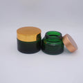 200g 100g 120ml Frosted Green Glass Jar with Gold Lid