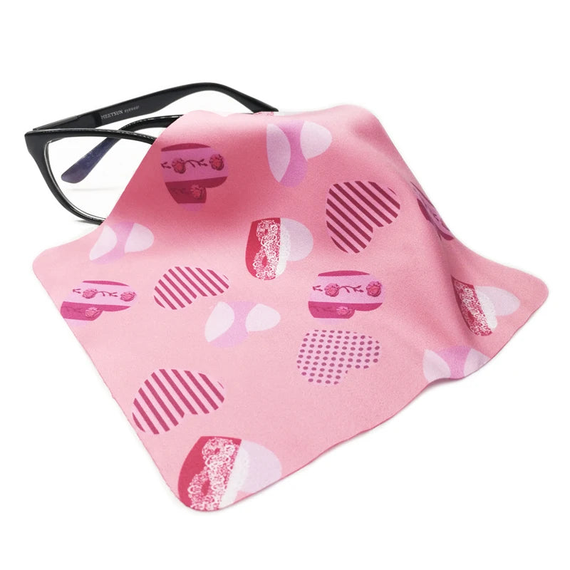 Custom Logo Microfiber Lens Cloth Screen Cleaning Cloth With Embossed Printing Eyeglass Cloth With Custom Logo