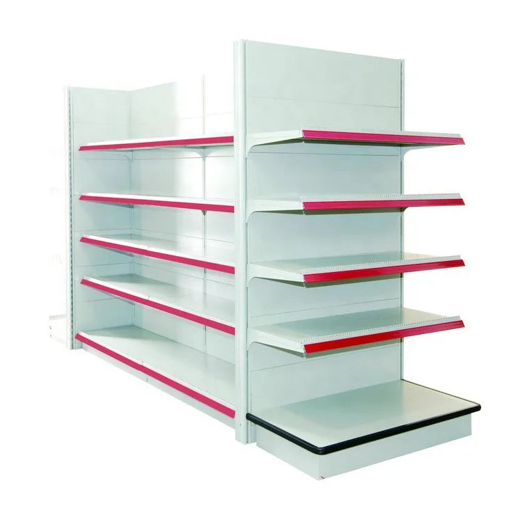 Wholesale Single-Sided Light Duty Steel Gondolas Adjustable Used Warehouse Rack for Supermarket Shelf Cheap Metallic Storage