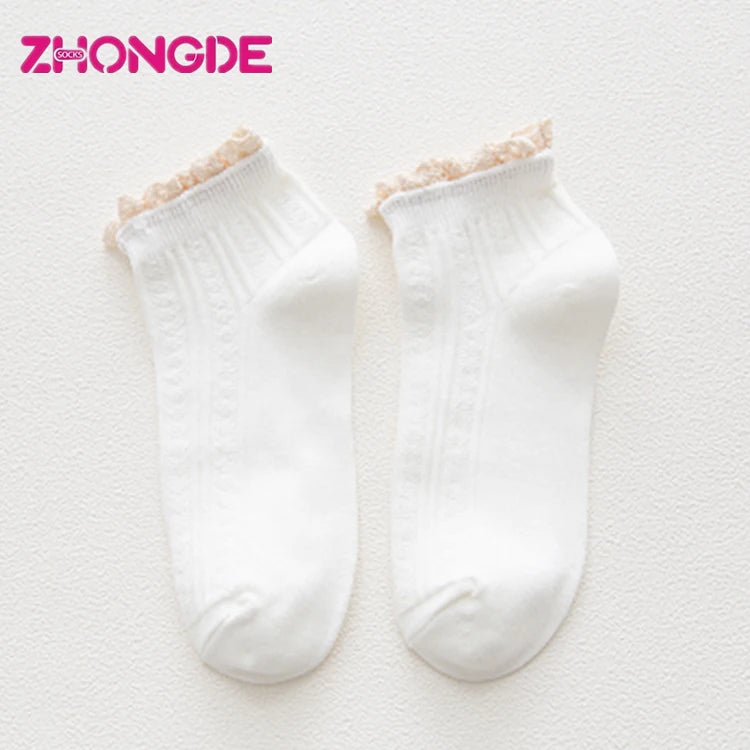 Women Girls Knitting Cartoon Cute Lace Sock With Packaging Box