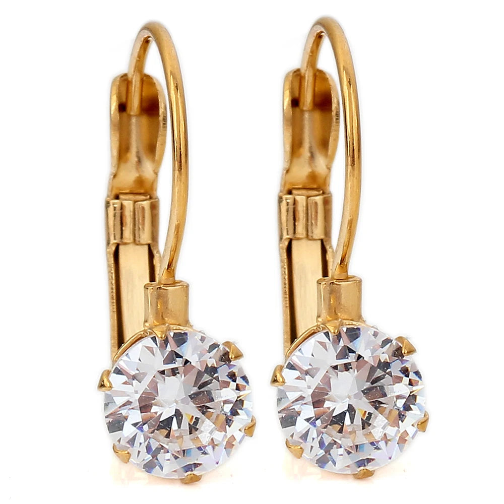 Stainless Steel Hypoallergenic Earring Women Crystal Zircon Earrings Anti Tarnish Fashion Hoop Earrings