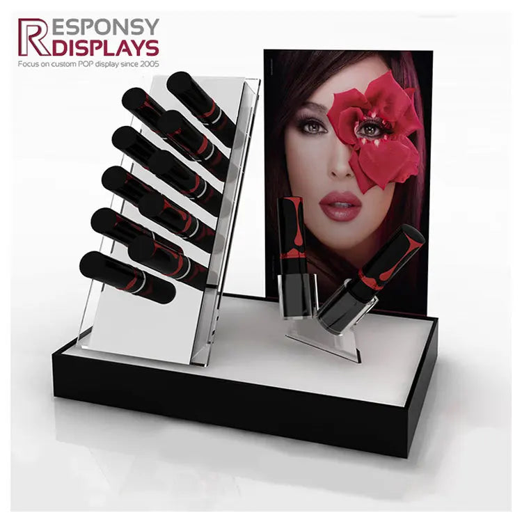 Best Selling Modern Style Customized Acrylic Counter Lipstick Display Fashion Trend
