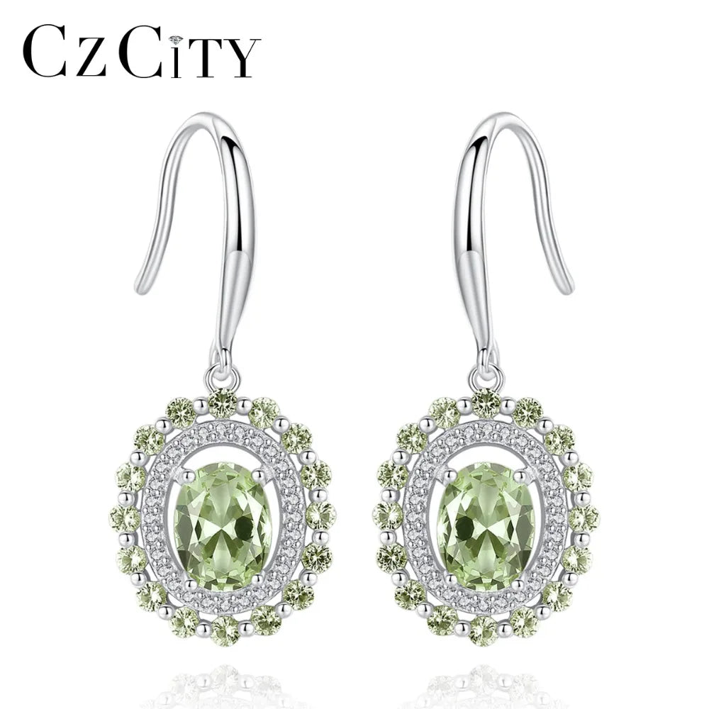 CZCITY Topaz Stone Wholesale Fashion Design 925 Sterling Silver Wire Earring