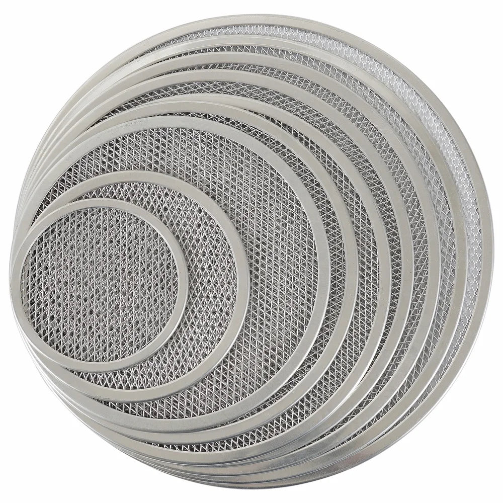 Wholesale Aluminum Alloy Perforated Pizza Pan Tray Mesh Screen Kitchen Tool for Baking Pans Metal Home Kitchen Tool