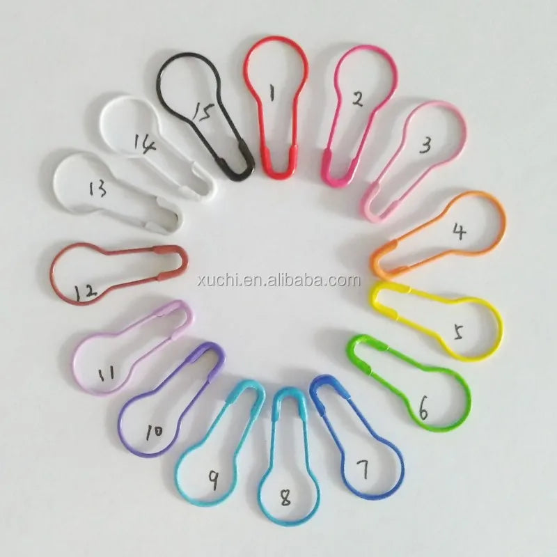 1000 Pcs Colorful Pear Safety Pins  Locking Stitch Markers Sewing  Knitting Crochet and Crafts