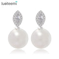 LUOTEEMI Luxury Fashion Wholesales Latest Design Elegant Women Party Wedding Pearl Earrings