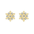 Snow Flake Design Silver and Stone Gold and Silver Earrings for Christmas Jewelry
