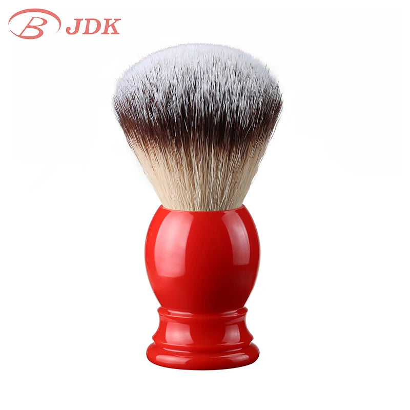 JDK China Manufacturer Factory Shaving Brush Synthetic Hair Direct Packaging Private Label Red Color Beard Brush