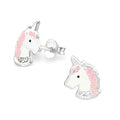 925 Sterling Silver Kids Children Earring Enamel Unicorn Stud Earrings