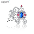 LUOTEEMI Sparkly Shining Cubic Zirconia CZ Pumpkin Carriage Brooches for Women Wedding Bridal Pin Brooch Xmas Decor