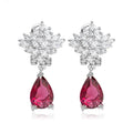LUOTEEMI Wholesale Jewelry New White Gold Plated Waterdrop Pendant Earring Women Fashion Girls Bridesmaid Wedding Earrings