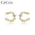 CZCITY Fancy Cubic Zirconia Womens Earrings 925 Sterling Silver Luxury Korean Stud Earring for Girls Wholesale