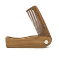 Custom logo Wooden Beard Comb Sandalwood Folding Comb