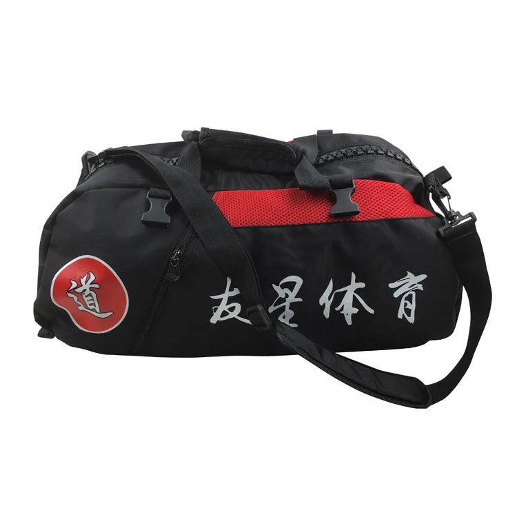Sample Free Shipping Large Zipper Handbag for Taekwondo Equipment Red&black Zipper Bag Taekwondo Sports Bag