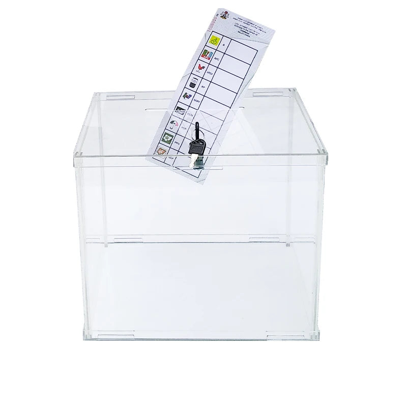 Acrylic Ballot Box 3mm Thick Clear for Plexiglass Lockable and Lucky Draw