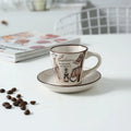 Custom Assorted Colors Hand Made Cup Cappuccino Simple Ceramic Tea Cup and Saucer Coffee Cup with Saucer Set