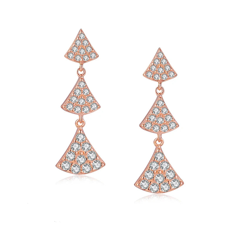Wholesale Geometry Style Dangle Fine Jewelry Wedding Gift Styling 925 Sterling Silver Christmas Earrings Women