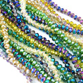 Shapenty Colors  Decorative Hand Briolette Faceted Rondelle Crystal Glass Beads with Hole for DIY Craft Bracelet Necklace