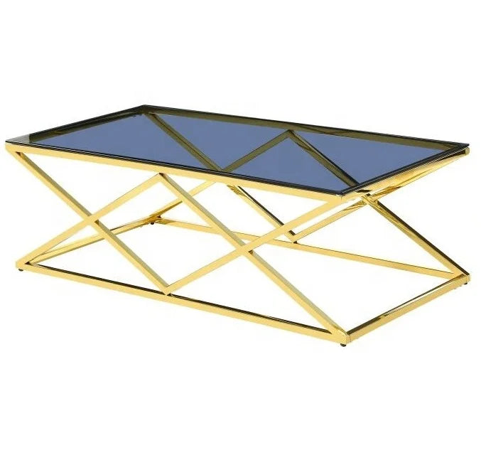 Laynsino Golden Stainless Steel Coffee TableHigh Quality Coffee Table Tea Table Set  for Living Room Furniture