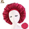 New Solid Silk Sleep Bonnet Hat Extra Large Stain Chemo Cap With Elastic Band TJM-405A