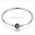 Zircon Bangle DIY Charm Jewelry Making Blue Moon Star 925 Sterling Silver Bracelet