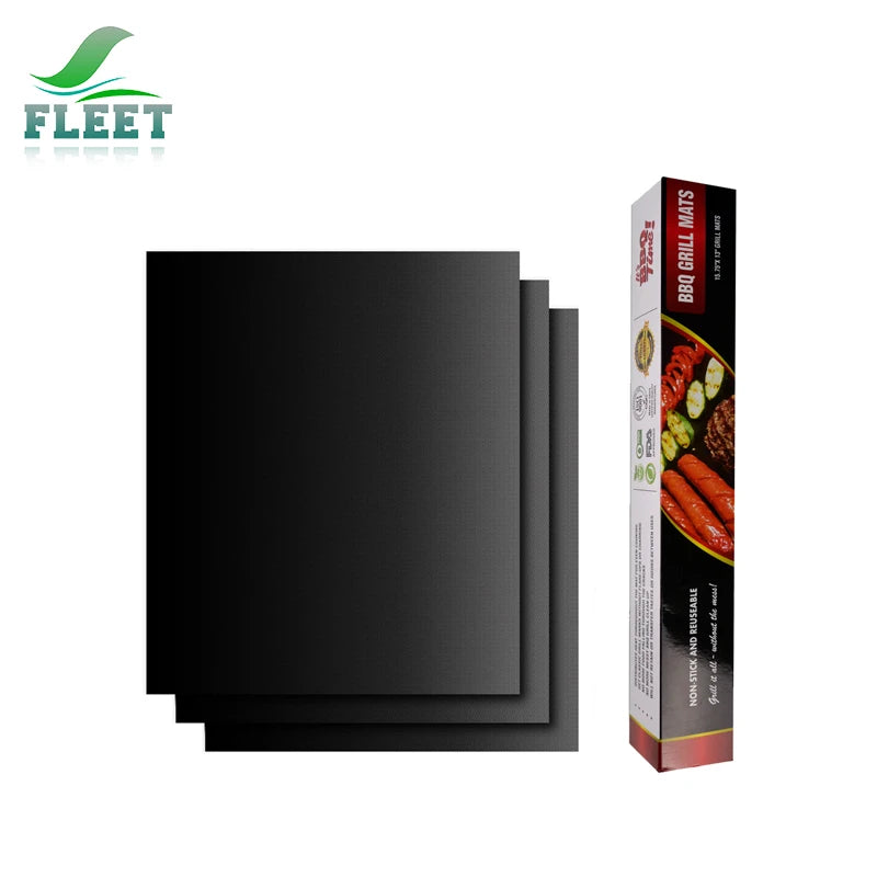 BBQ Grill Fabric Mesh Mat Food Grade PTFE Eco-Friendly Reusable Heat Resistant Waterproof Corrosion Resistant Baking Mat for