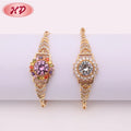 Oro Joyeria Wholesale 2016 High Quality New Fashion Adjustable Wire 18k Gold Plated Zircon Bangle Bracelets Jewelry for Women