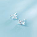 Fashion 925 Sterling Silver Star Stud Earrings Jewelry 2019
