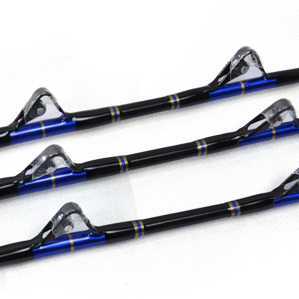 FRP Fishing Trolling Nylon Butt 50-80LBS Rod Strong Power Double Roller Guides Game Trolling Rod 50kgs