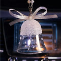 Wholesale Christmas Decor White Diamond Embed Wind Chimes Glass Pendant Car Interior Decor Crystal Wind Chime Hanging Ornaments