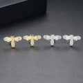 LUOTEEMI Popular Lovely Bee Full of CZ Stone Cute Wedding Stud Earrings for Girls Wholesale