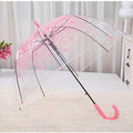 Japanese Sakura Poe Fabric Transparent Custom Printing Fashion Umbrella Fiberglass Frame Plastic Nylon Straight Design