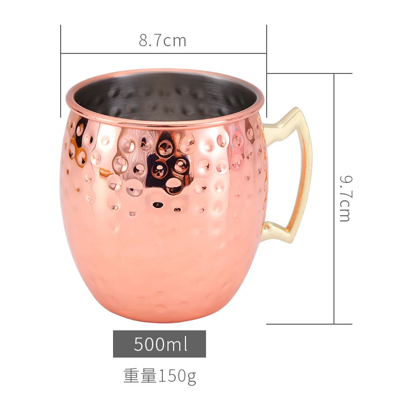 Wholesale Eco-Friendly Custom Hammer Copper Beer Moscow Mule Stainless Steel Mug