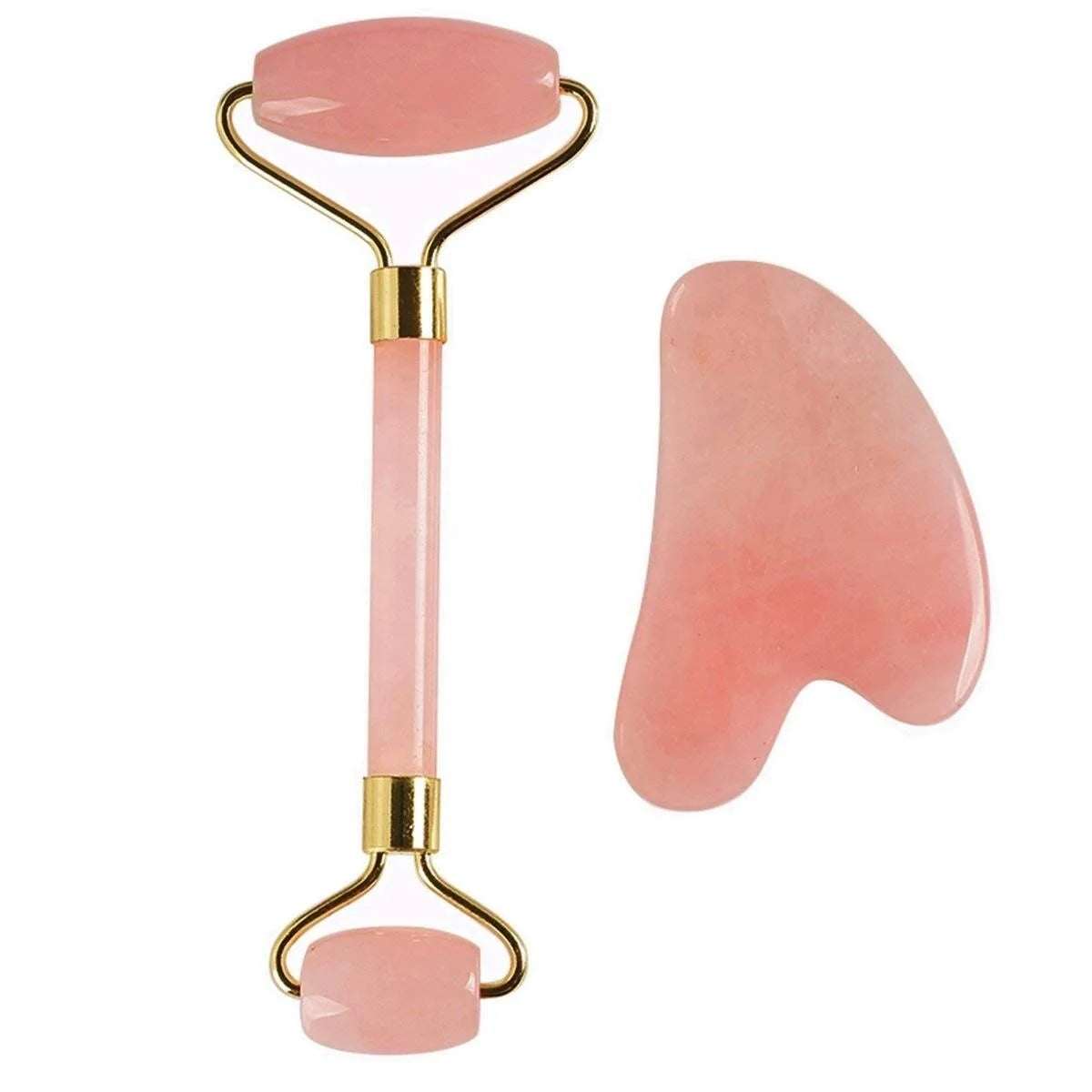 Crystal Gua Sha and Roller Gem Stone Facial Rollers and Gua Sha Rose Quartz Roller and Guasha