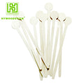 Eco Friendly Wrapped Disposable Custom Wooden Coffee Stirrer Bacteria Resistant Heat Resistant