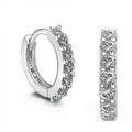 GE11 Trendy Classic 925 Sterling Silver Zircon Diamond Ear Fine Jewelry Huggie Hoop Earrings Women Wedding Engagement Party Gift