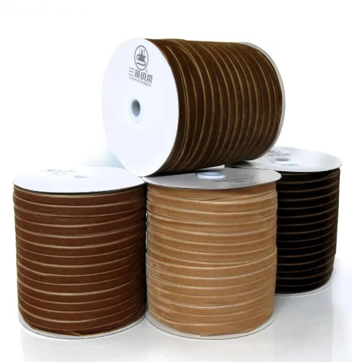 Factory Direct 5/8inch 15mm Taffeta Fabric Sanding Ribbon Stretch Velvet Tape Glitter Silk for Party Decorations
