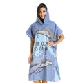 ORM/ODM Plain Quick Dry Sublimated Digital Printed Hooded Adult Surf Beach Changing Robe Microfibra Poncho Toalla Sand-Free