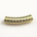 Beadsnice ID 25966 Brass Beads Curved Textured Pattern Hotel Tube