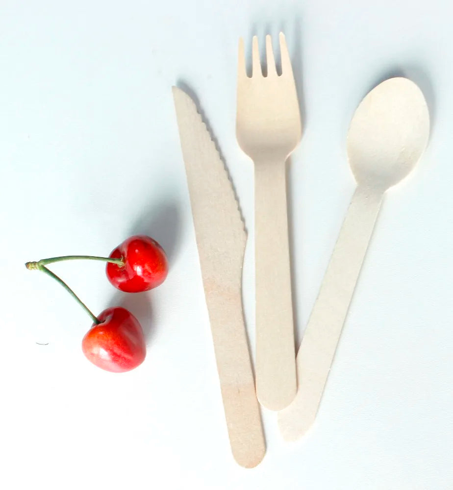 Wholesale Disposable Organic Biodegradable Wooden Spoon and Fork Set for Parties