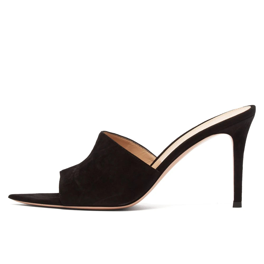 Open Pointed Toe High Heels Heeled Mules High Heel Sandals for Women