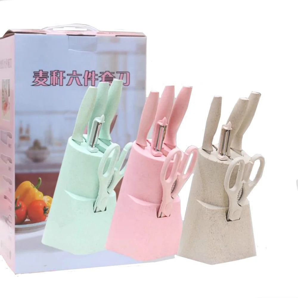 Set 6 Exquisite Stainless Steel Kitchen Knives Stainless Steel 3Cr13 Kitchen Cutting Food Use Available Beautiful Gift Box 6 Pcs