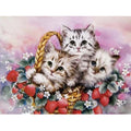 5d Diamond Painting Three Cat Diamond Mosaic Embroidery Picture Rhinestones Animals Diamond Painting Kids Gifts